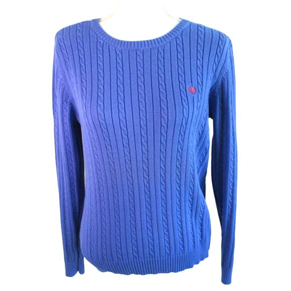 Izod Women's Blue Long Sleeve Medium Weight Knit Sweater Size Large - Picture 1 of 9